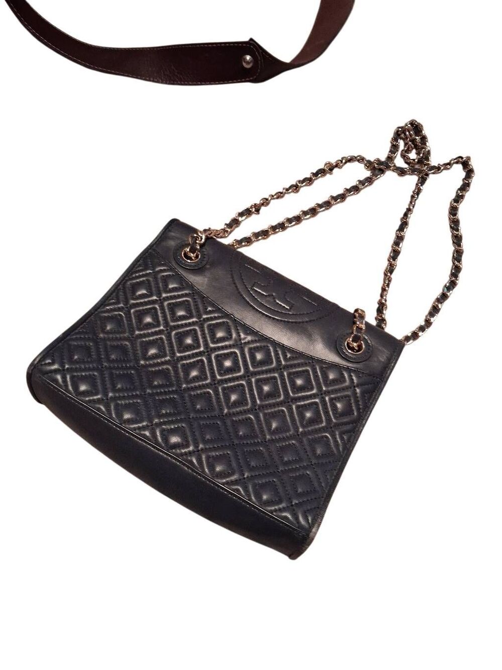 Tory Burch navy Fleming convertible
